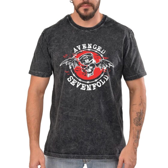 Rockwear Brasil - Camiseta Marmore Avenged Sevenfold 2 Rockwear Preta