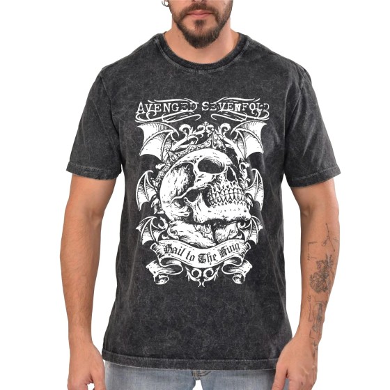 Rockwear Brasil - Camiseta Marmore Avenged Sevenfold 5 Rockwear Preta