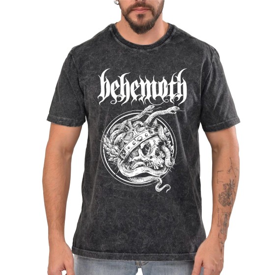 Rockwear Brasil - Camiseta Marmore Behemoth Rockwear Preta