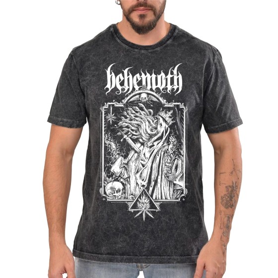 Rockwear Brasil - Camiseta Marmore Behemoth 2 Rockwear Preta