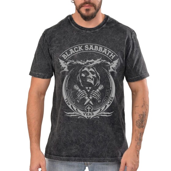 Rockwear Brasil - Camiseta Marmore Black Sabbath 2 Rockwear Preta