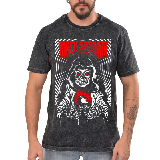 Rockwear Brasil - Camiseta Marmore Black Sabbath 5 Rockwear Preta