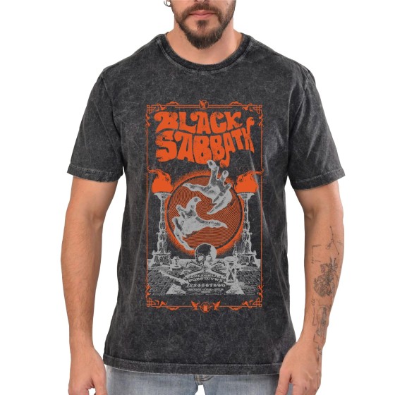 Rockwear Brasil - Camiseta Marmore Black Sabbath 6 Rockwear Preta