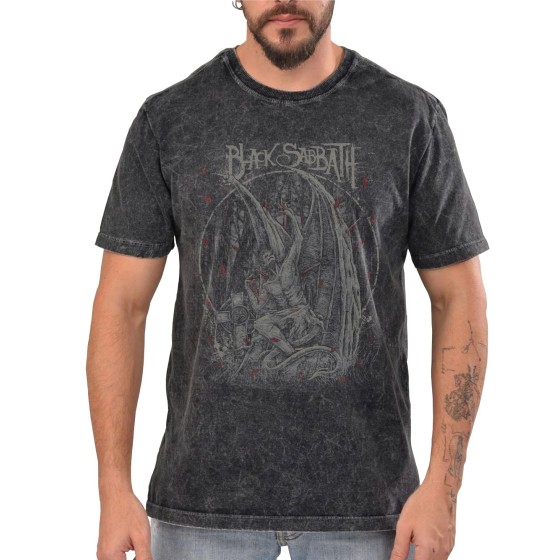 Rockwear Brasil - Camiseta Marmore Black Sabbath 7 Rockwear Preta