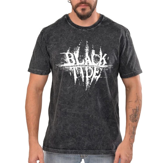 Rockwear Brasil - Camiseta Marmore Blacktide Rockwear Preta