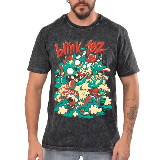 Rockwear Brasil - Camiseta Marmore Blink-182 Rockwear Preta