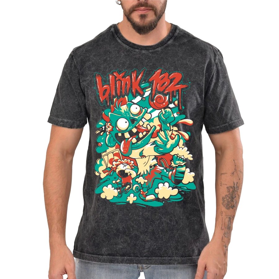 Rockwear Brasil - Camiseta Marmore Blink-182 Rockwear Preta Rockwear Brasil - Camiseta Marmore Blink-182 Rockwear Preta