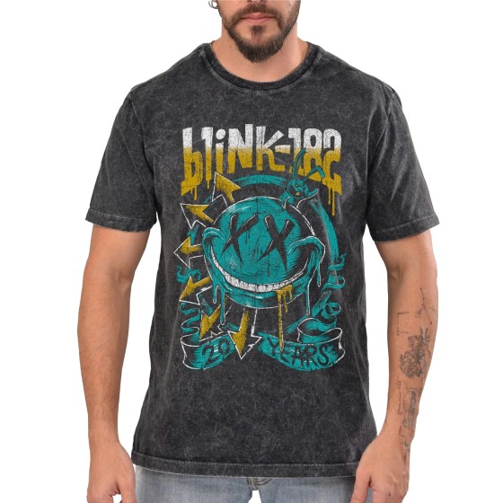 Rockwear Brasil - Camiseta Marmore Blink-182 3 Rockwear Preta