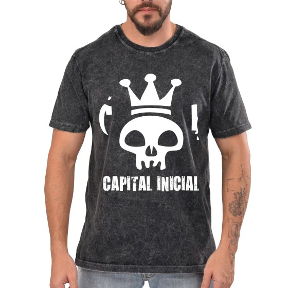 Rockwear Brasil - Camiseta Marmore Capital Inicial Rockwear Preta