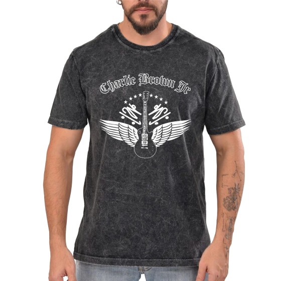 Rockwear Brasil - Camiseta Marmore Charlie Brown Jr 2 Rockwear Preta