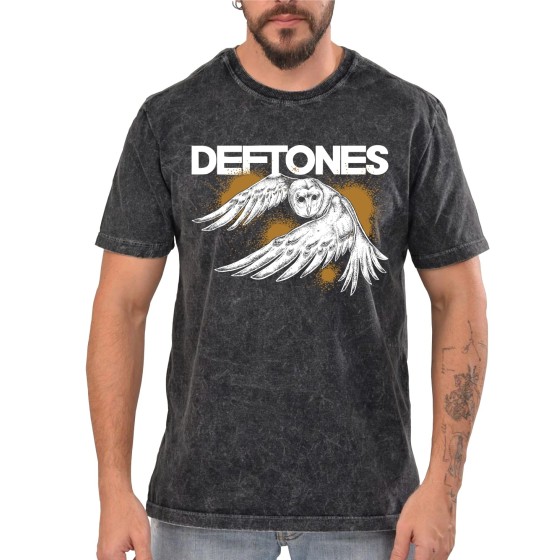 Rockwear Brasil - Camiseta Marmore Deftones Rockwear Preta