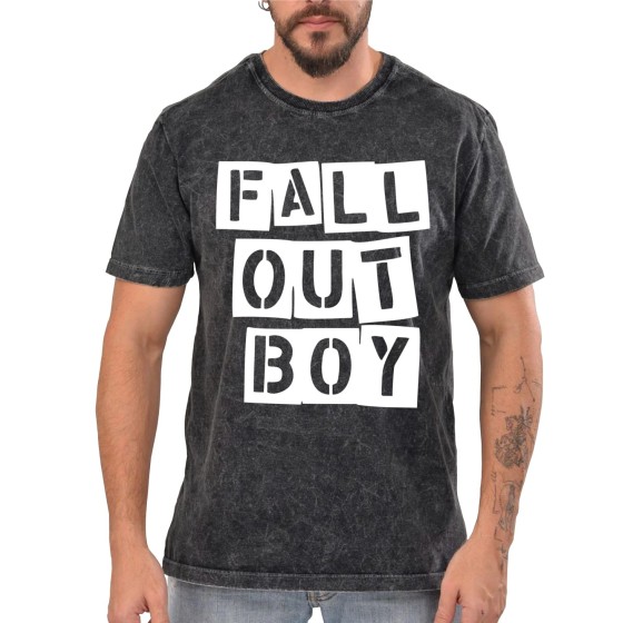 Rockwear Brasil - Camiseta Marmore Fall out Boy Rockwear Preta