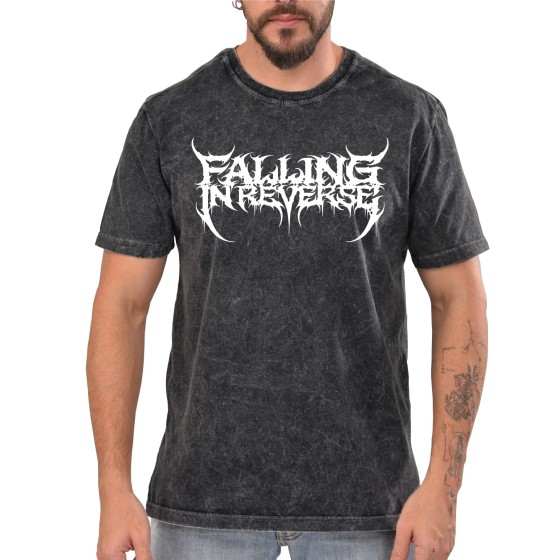 Rockwear Brasil - Camiseta Marmore Falling In Reverse Rockwear Preta