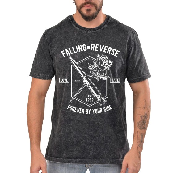 Rockwear Brasil - Camiseta Marmore Falling In Reverse 3 Rockwear Preta