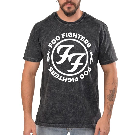 Rockwear Brasil - Camiseta Marmore Foo Fighters Rockwear Preta