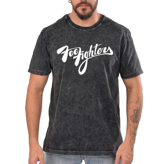 Rockwear Brasil - Camiseta Marmore Foo Fighters 2 Rockwear Preta