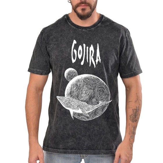 Rockwear Brasil - Camiseta Marmore Gojira Rockwear Preta