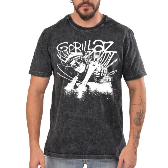 Rockwear Brasil - Camiseta Marmore Gorillaz 2 Rockwear Preta