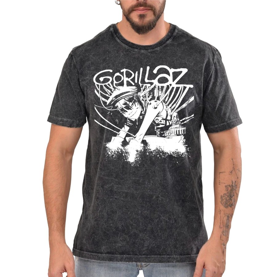 Rockwear Brasil - Camiseta Marmore Gorillaz 2 Rockwear Preta