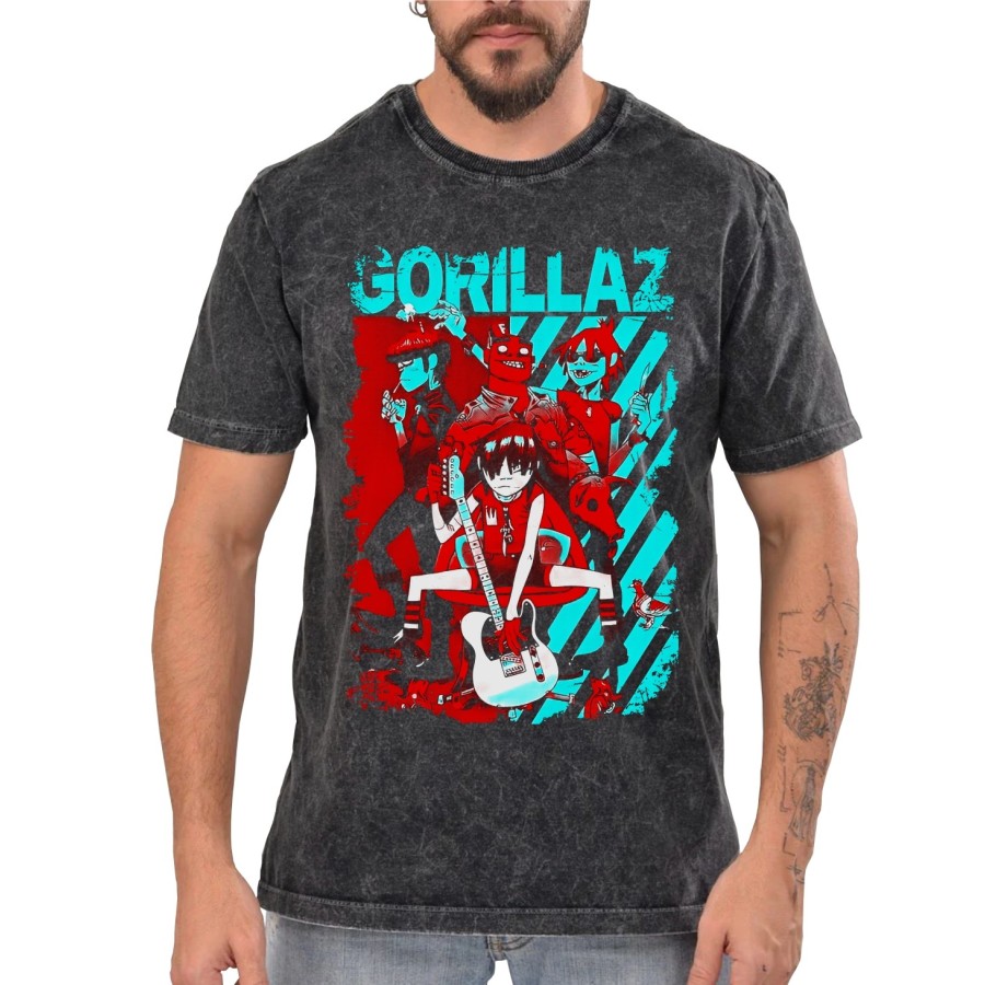 Rockwear Brasil - Camiseta Marmore Gorillaz 3 Rockwear Preta Rockwear Brasil - Camiseta Marmore Gorillaz 3 Rockwear Preta