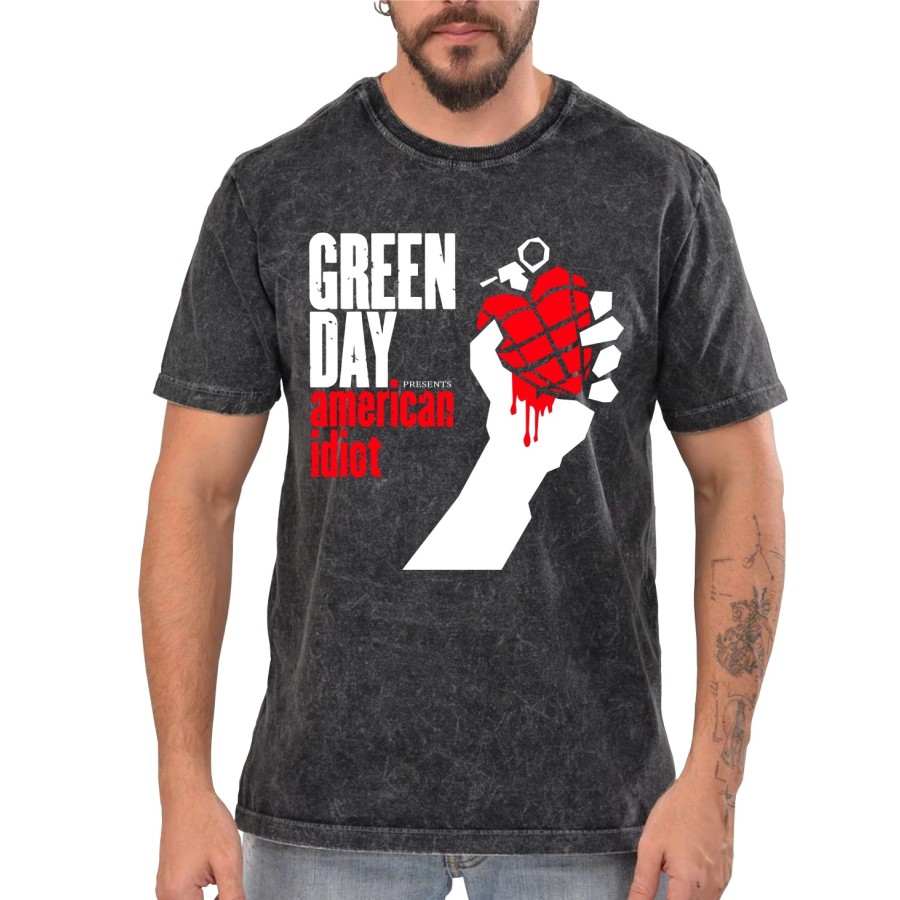 Rockwear Brasil - Camiseta Marmore Green Day Rockwear Preta Rockwear Brasil - Camiseta Marmore Green Day Rockwear Preta