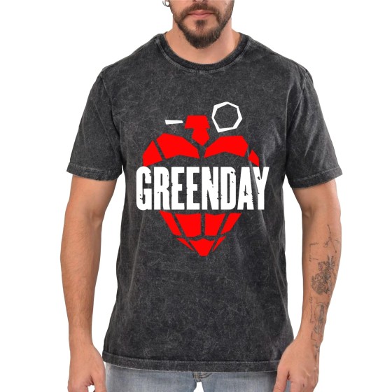 Rockwear Brasil - Camiseta Marmore Green Day 2 Rockwear Preta