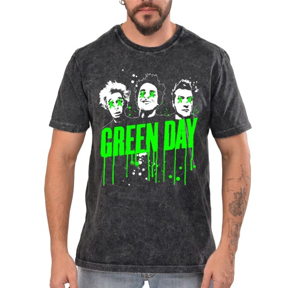 Rockwear Brasil - Camiseta Marmore Green Day 3 Rockwear Preta