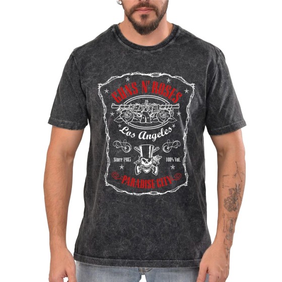 Rockwear Brasil - Camiseta Marmore Guns n' Roses 2 Rockwear Preta
