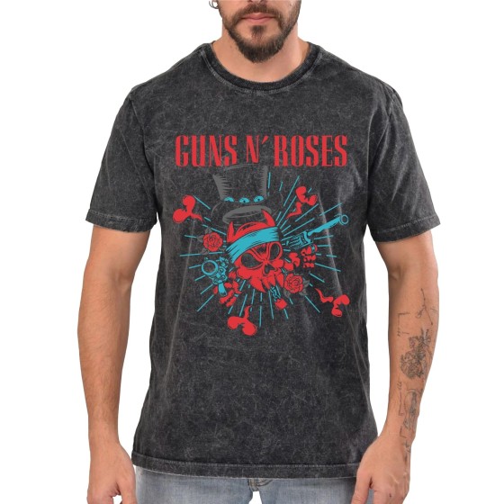 Rockwear Brasil - Camiseta Marmore Guns n' Roses 3 Rockwear Preta