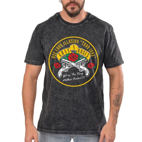 Rockwear Brasil - Camiseta Marmore Guns n' Roses 4 Rockwear Preta