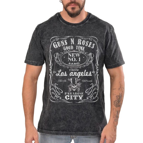 Rockwear Brasil - Camiseta Marmore Guns n' Roses 5 Rockwear Preta