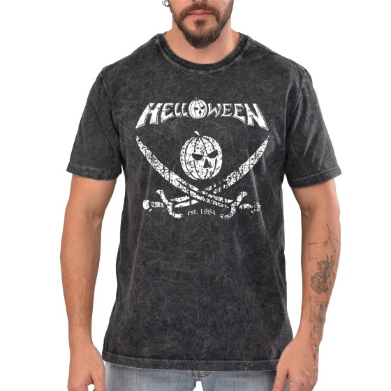 Rockwear Brasil - Camiseta Marmore Helloween 3 Rockwear Preta