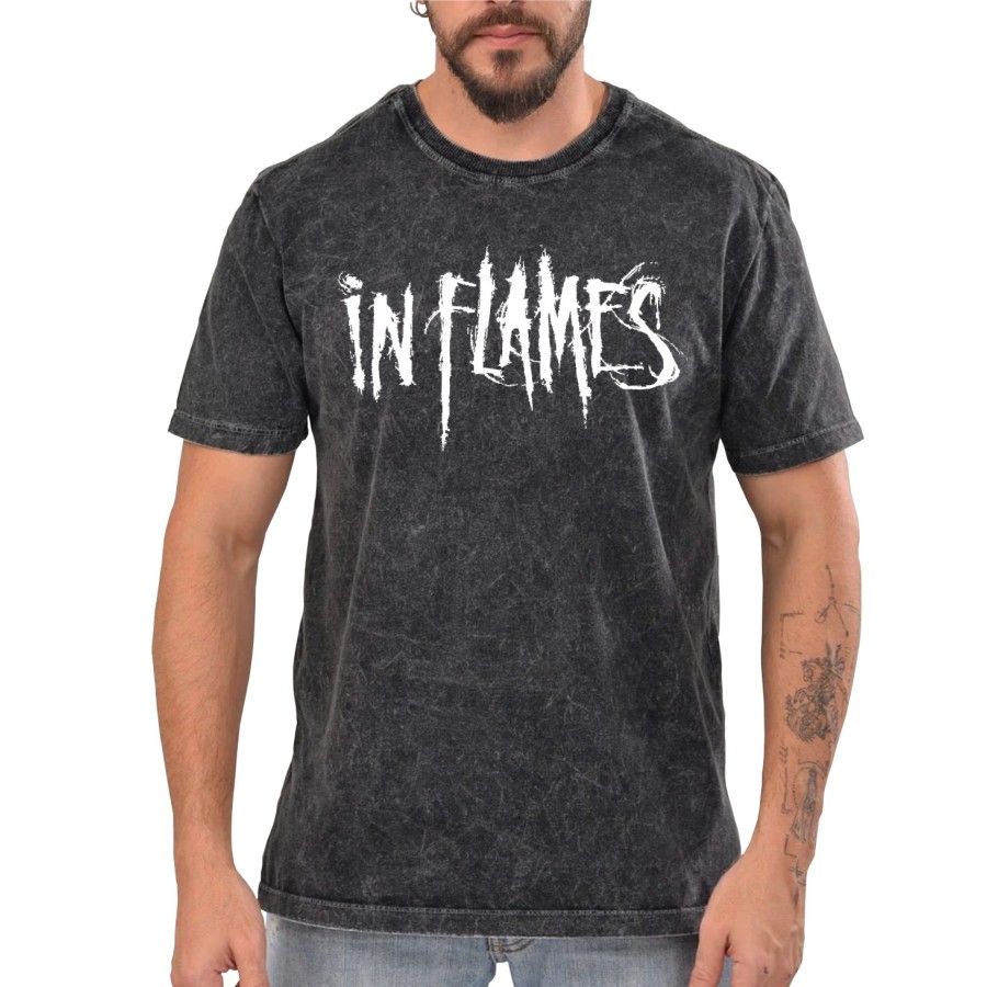 Rockwear Brasil - Camiseta Marmore In Flames Rockwear Preta Rockwear Brasil - Camiseta Marmore In Flames Rockwear Preta