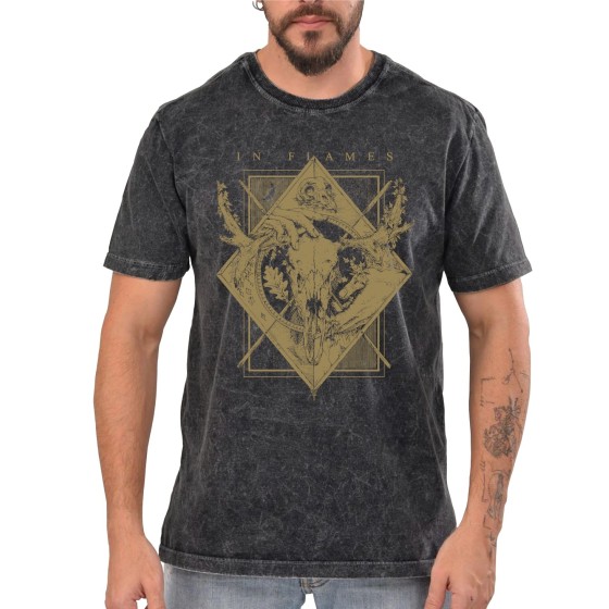 Rockwear Brasil - Camiseta Marmore In Flames 2 Rockwear Preta