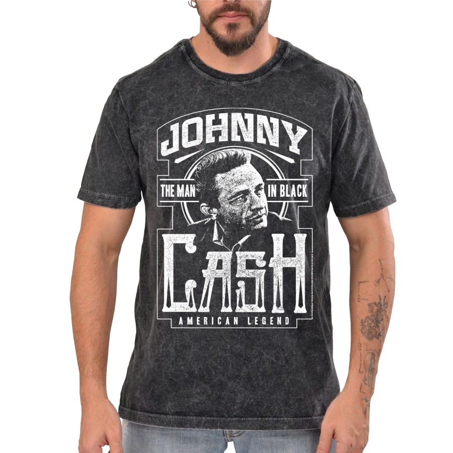 Rockwear Brasil - Camiseta Marmore Johnny Cash 2 Rockwear Preta