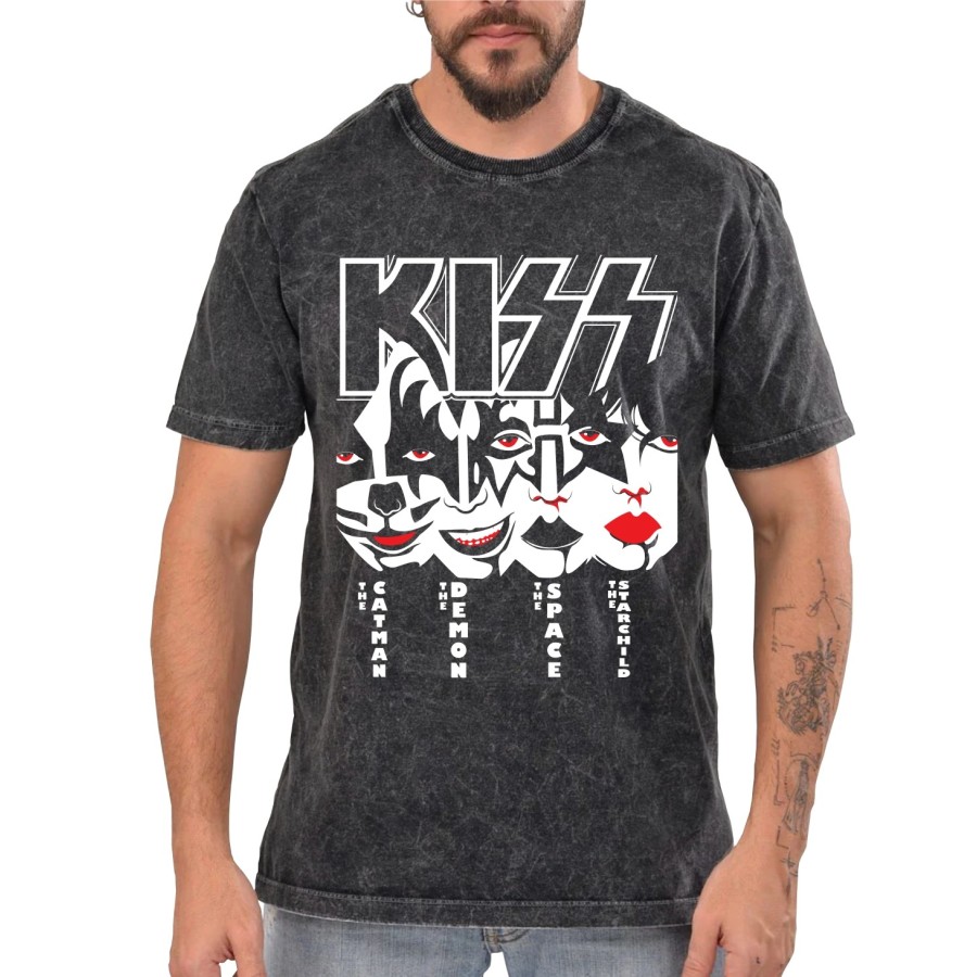 Rockwear Brasil - Camiseta Marmore KISS Rockwear Preta Rockwear Brasil - Camiseta Marmore KISS Rockwear Preta