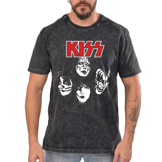 Rockwear Brasil - Camiseta Marmore KISS 2 Rockwear Preta