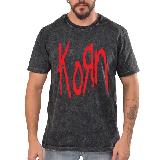 Rockwear Brasil - Camiseta Marmore Korn Rockwear Preta