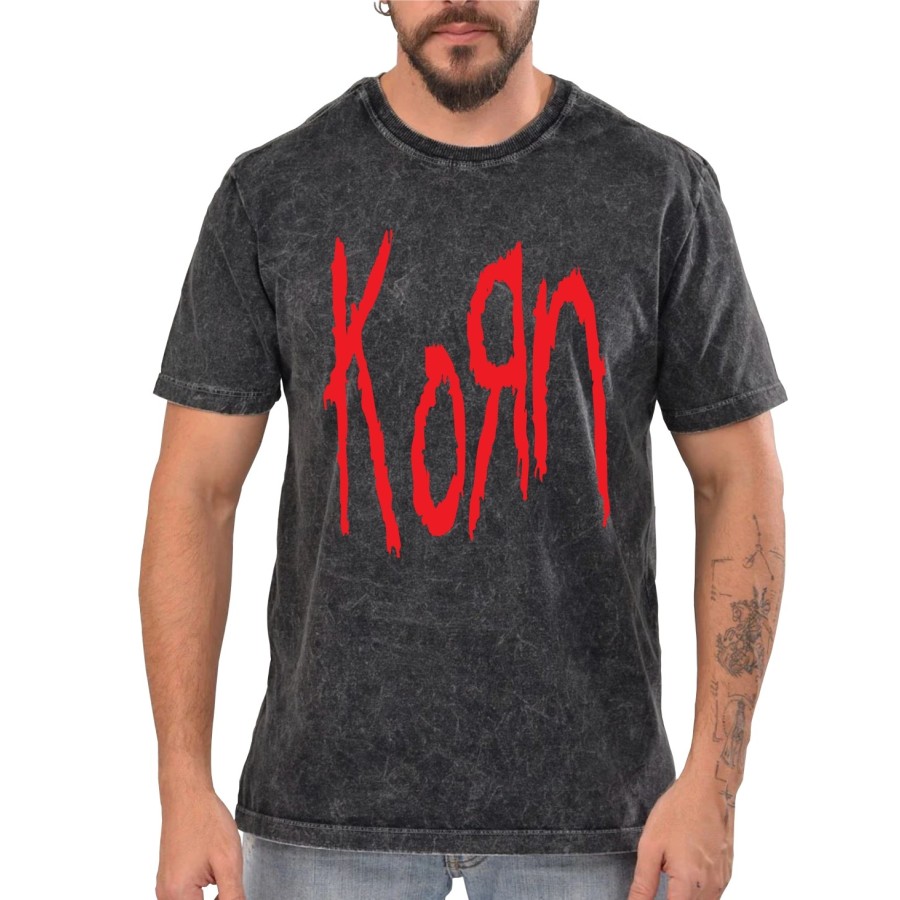 Rockwear Brasil - Camiseta Marmore Korn Rockwear Preta