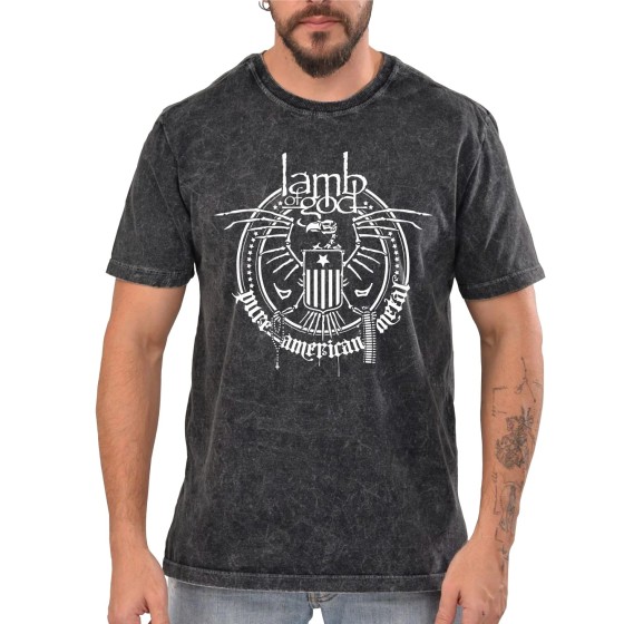 Rockwear Brasil - Camiseta Marmore Lamb Of God Rockwear Preta