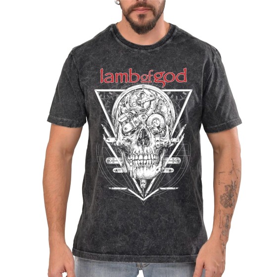 Rockwear Brasil - Camiseta Marmore Lamb Of God 3 Rockwear Preta