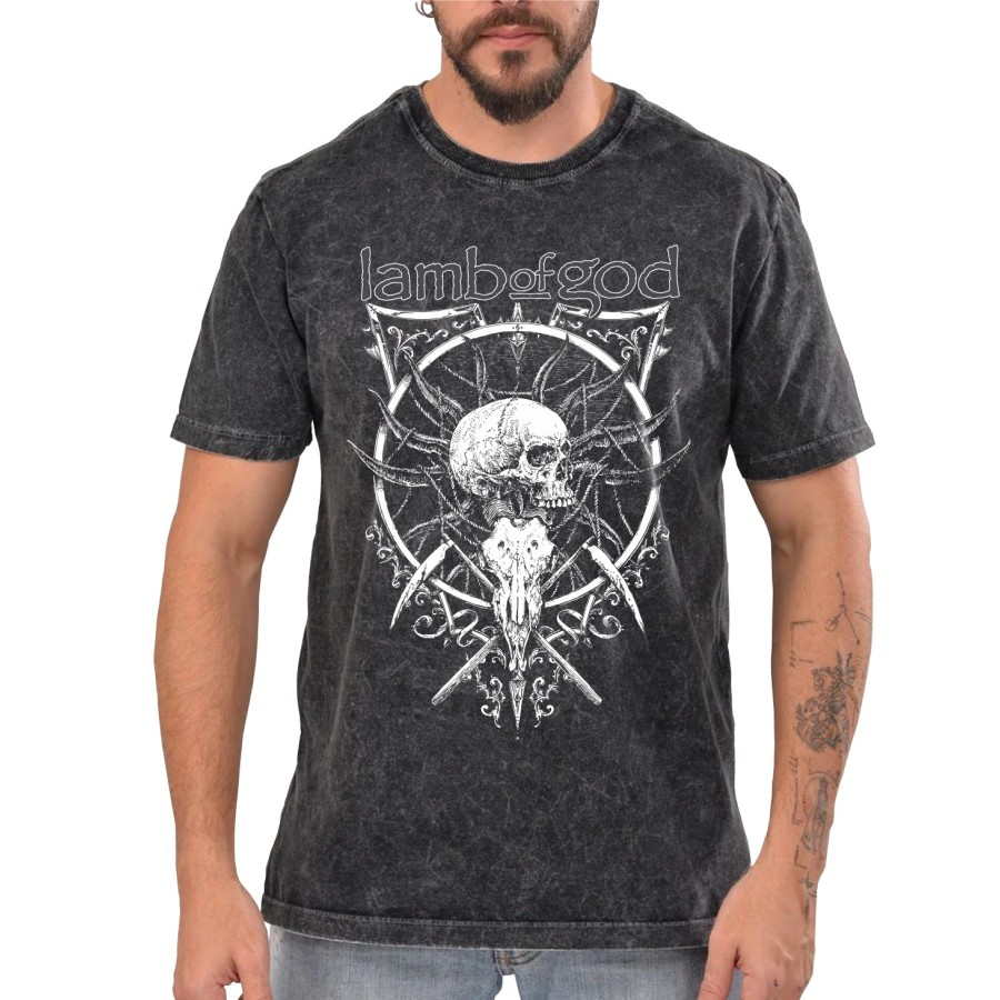 Rockwear Brasil - Camiseta Marmore Lamb Of God 4 Rockwear Preta