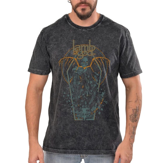 Rockwear Brasil - Camiseta Marmore Lamb Of God 5 Rockwear Preta