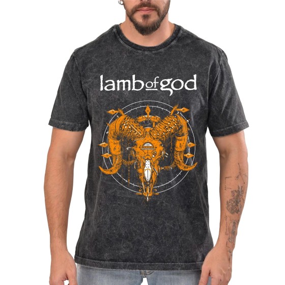 Rockwear Brasil - Camiseta Marmore Lamb Of God 6 Rockwear Preta