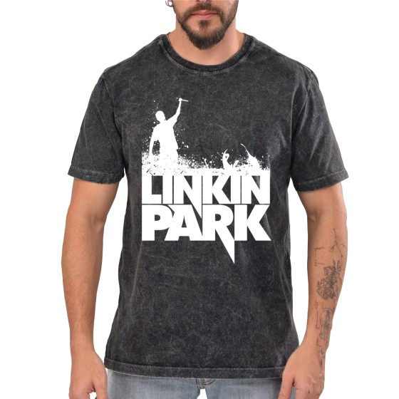 Rockwear Brasil - Camiseta Marmore Linkin Park 2 Rockwear Preta