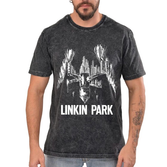Rockwear Brasil - Camiseta Marmore Linkin Park 3 Rockwear Preta