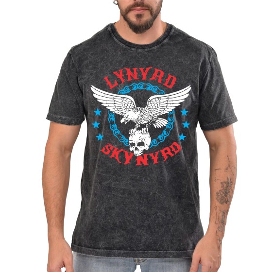 Rockwear Brasil - Camiseta Marmore Lynyrd Skynyrd 2 Rockwear Preta