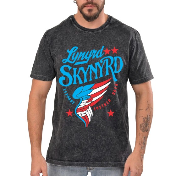 Rockwear Brasil - Camiseta Marmore Lynyrd Skynyrd 3 Rockwear Preta