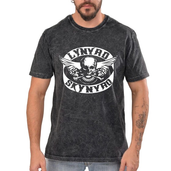 Rockwear Brasil - Camiseta Marmore Lynyrd Skynyrd 4 Rockwear Preta