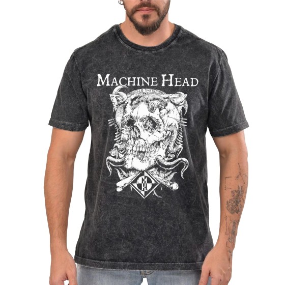 Rockwear Brasil - Camiseta Marmore Machine Head Rockwear Preta